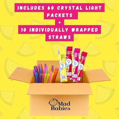 Mad Babies Stickers Packed with 10 Colorful Straws