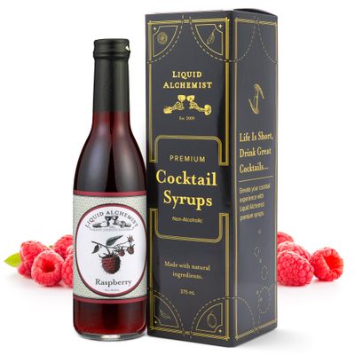 Liquid Alchemist Raspberry Syrup for Drinks - Real Ingredients Make our Raspberry Puree for Drinks the Perfect Raspberry Lemonade Drink Mix - Our Raspberry Cocktail Syrup is Non-GMO &amp; Vegan (12 oz)