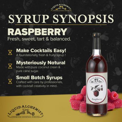 Liquid Alchemist Raspberry Syrup for Drinks - Real Ingredients Make our Raspberry Puree for Drinks the Perfect Raspberry Lemonade Drink Mix - Our Raspberry Cocktail Syrup is Non-GMO & Vegan (12 oz)
