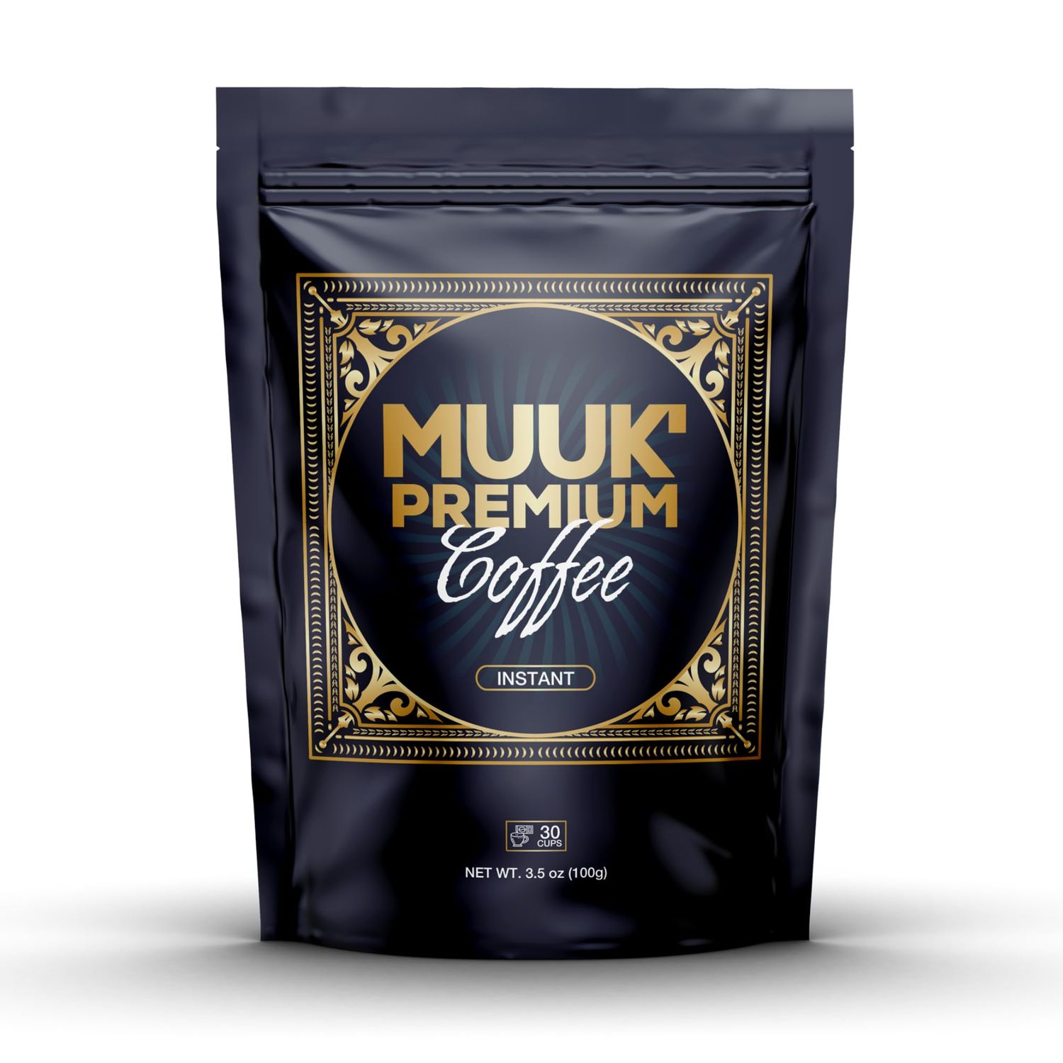 MUUK&#39; PREMIUM COFFEE | 100% Arabica Medium Roast Freeze-Dried Organic Instant Coffee | 3.5oz (100g) Bag | 30 servings