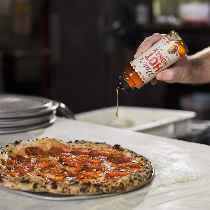 Mike's Hot Honey, America's #1 Brand of Hot Honey, Spicy Honey, All Natural 100% Pure Honey Infused with Chili Peppers, Gluten-Free, Paleo-Friendly (24 oz Chefs Bottle, 1 Pack)