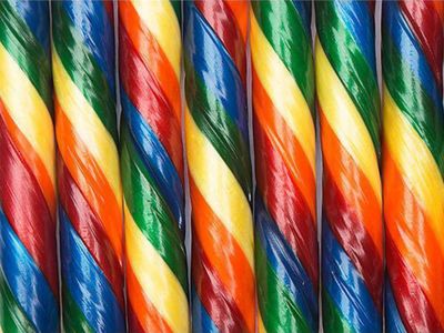 Atkinson Jumbo Rainbow Stick Wild Cherry Candy Sticks - 52 Count Jar