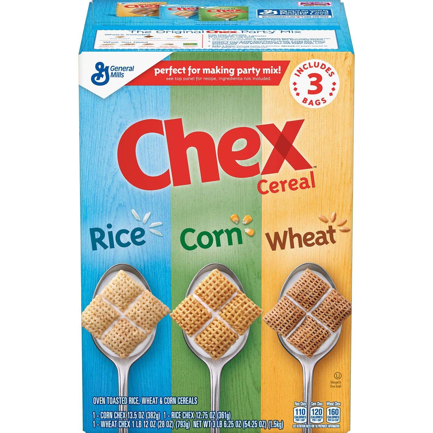 Chex Mix Triple Chex Rice, Wheat and Corn, 3 Pound