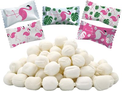 The Dreidel Company Flamingo Buttermints, Mint Candies, After Dinner Mints, Fat-Free, Individually Wrapped (110 Pieces)