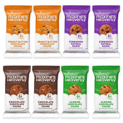 Maxine&#39;s Heavenly Gluten Free Cookies - Soft Baked Variety Pack | Healthy Cookies Individually Wrapped | Dairy Free, Vegan, Non GMO, Natural Ingredients (8 Count)