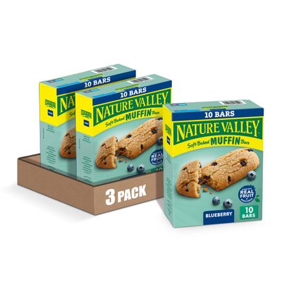 Nature Valley Soft-Baked Muffin Bars Blueberry, 12.4 oz, 10 ct (Pack of 3)