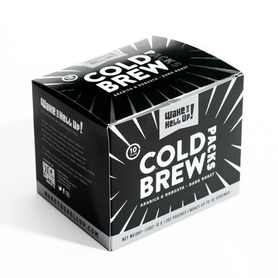 Wake The Hell Up! Cold Brew Steeping Pouches Ultra-Caffeinated Coffee | 10 Count, 1.3 oz Pouches | Perfect Balance of High Caffeine & Great Flavor.