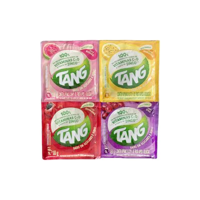 Tang Instant Drink Mix with Vitamins C and D - No Sugar Needed - 4-Pack - IMPORTED (Passion Fruit - Grape - Guarana Fruit - Guava)