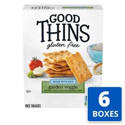 Good Thins Garden Veggie Rice Snacks Gluten Free Crackers, 6 - 3.5 oz Boxes