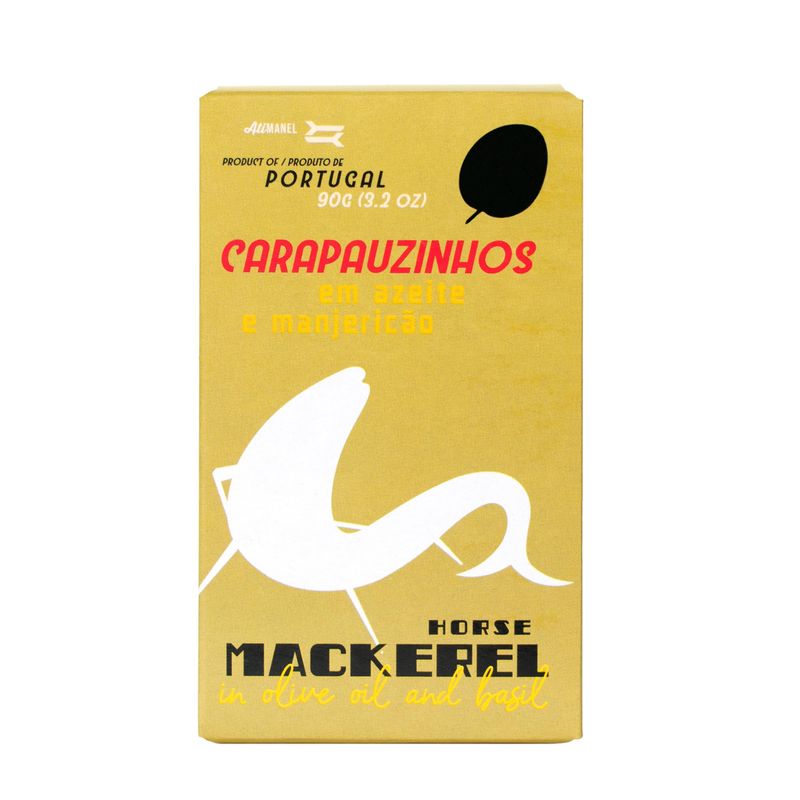 Portuguese Horse Mackerel in Olive Oil and Basil | B Vitamins, Omega-3 | Tinned Seafood by Ati Manel | 1 x 90g Cans