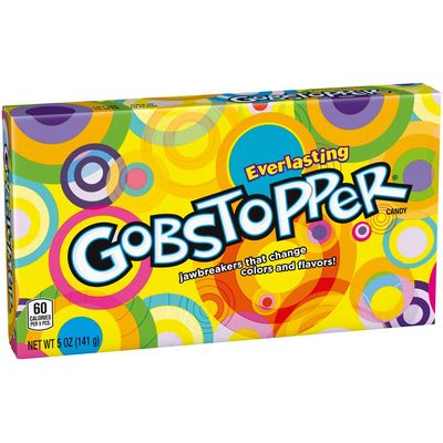 Everlasting Gobstopper Candy Jawbreakers Hard Candies Assorted Fruit Flavors Multicolor Candy Mix Movie Theater Box Candy Snack 1 - 5 oz Box
