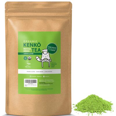 Matcha Green Tea Powder - Organic Culinary Grade Matcha, Second Harvest for Lattes &amp; Drinks, Pure, Authentic Japanese - 125 Servings 250g Bulk Size [8.8oz] - Antioxidants, Energy &amp; Health