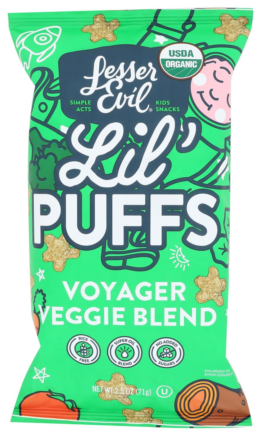 LesserEvil Organic Veggie Blend Lil&#39; Puffs, 2.5 OZ