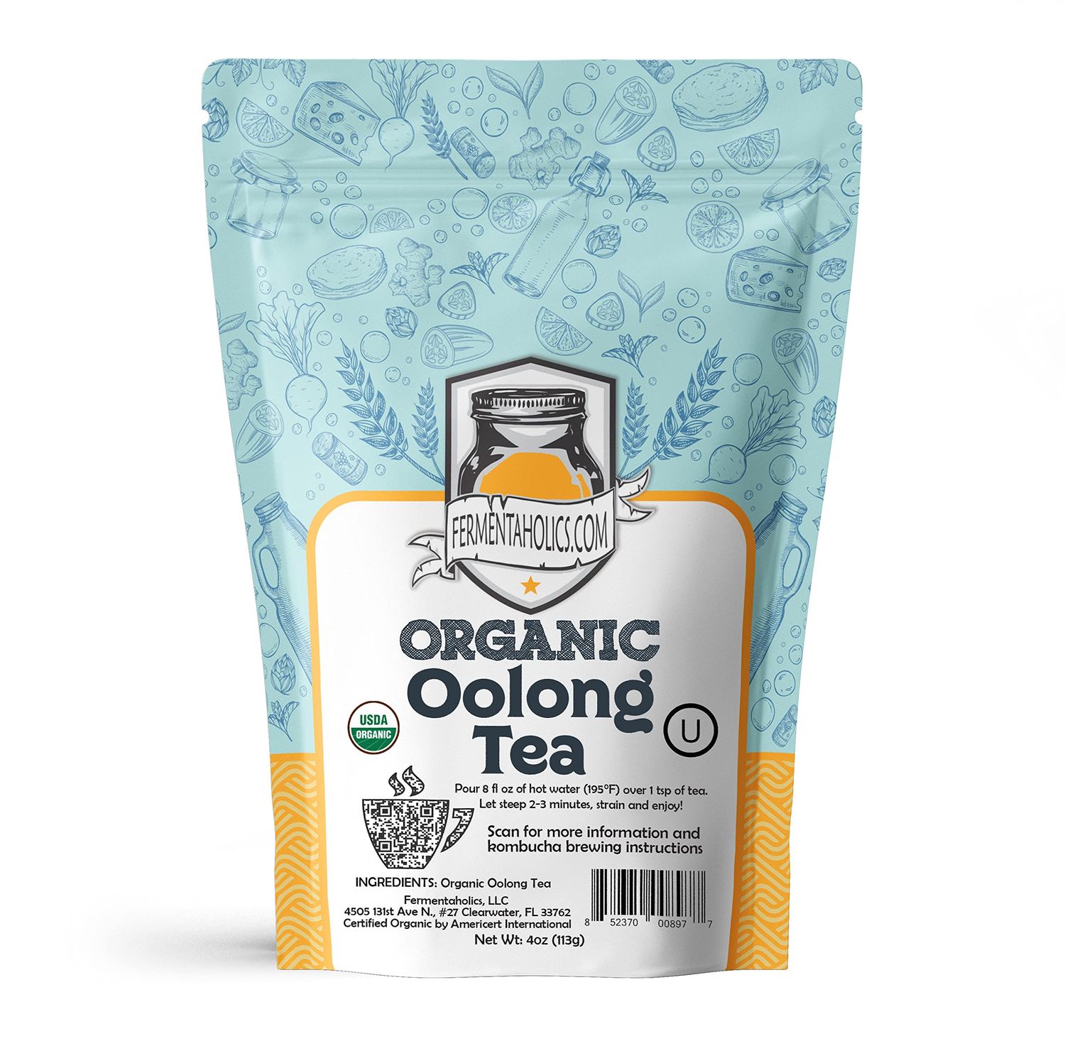 Fermentaholics USDA Certified Organic Loose-Leaf Oolong Tea - Perfect For Homebrewing Kombucha, Hot Tea, And Iced Tea - OU Kosher Certified - Premium Taste, Aroma, And Flavor