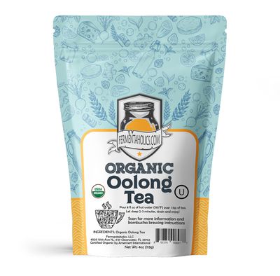 Fermentaholics USDA Certified Organic Loose-Leaf Oolong Tea - Perfect For Homebrewing Kombucha, Hot Tea, And Iced Tea - OU Kosher Certified - Premium Taste, Aroma, And Flavor
