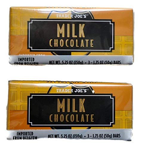 Trader Joe&#39;s Belgian Milk Chocolate Bars, 1.75 oz (2 Packs of 3)-SET OF 3