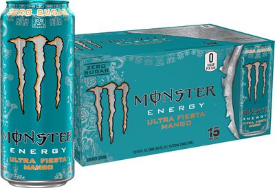 Monster Energy Ultra Fiesta Mango, Sugar Free Energy Drink, 16 Ounce (Pack of 15)