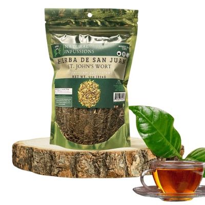 Te Herbal Hierba de San Juan 4oz - Herbal Tea (St. John&#39;s Wort Flower Tea), Stand Up Resealable Bag, 100% All Natural Fresh Tea