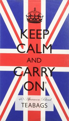 Keep Calm and Carry On Tea Carton Box, Afternoon Blend Tea (40 Bags, 125g, 4.4oz)