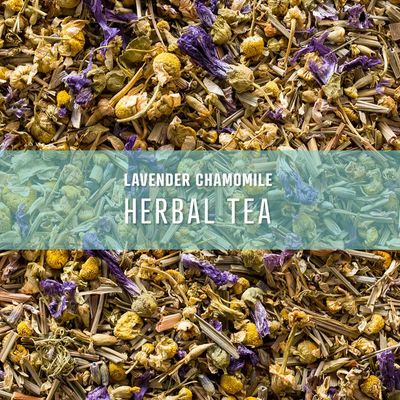 ELEVATE TEA LAVENDER CHAMOMILE HERBAL TEA, Loose Leaf Tea Blend, 75 servings, 3-Pack of 2 Ounce Pouches, Caffeine Level: None