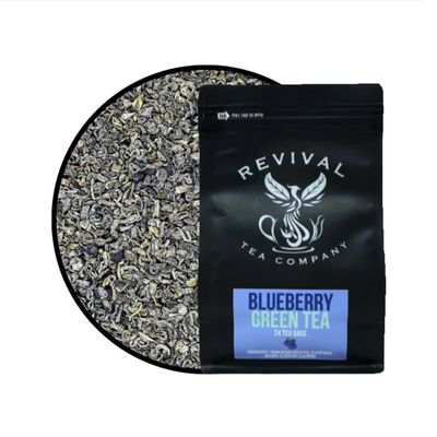 Revival Tea Company Blueberry Green Tea - Green Tea Blend with Natural Blueberry Flavor - 24 Tea Bags