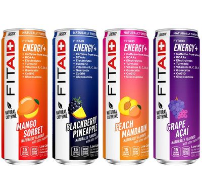 LIFEAID FITAID Energy, 200mg Natural Caffeine, Keto, Variety Pack, Optimum Performance Formula: BCAAs, Quercetin, Electrolytes, Omega-3s, 15 Calories, Paleo, Vegan &amp; Gluten-Free, 12 Fl Oz (Pack of 12)