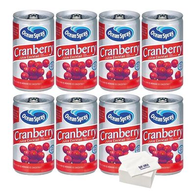 Ocean Spray Cranberry Juice (7.2 fl. oz. Cans / 8 Pack) with Bay Area Marketplace Napkins