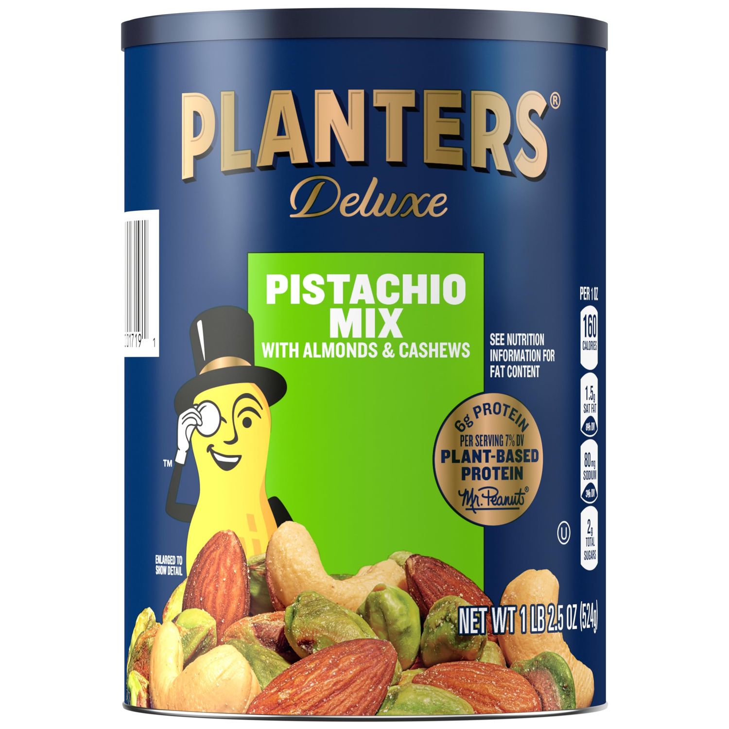 PLANTERS Pistachio Lovers Nut Mix, Mixed Nuts Snack with Pistachios no shell, Almonds &amp; Cashews, Party Snacks, Plant-Based Protein, After School Snack, Bulk Nuts, Kosher 1lb 2.5oz Canister