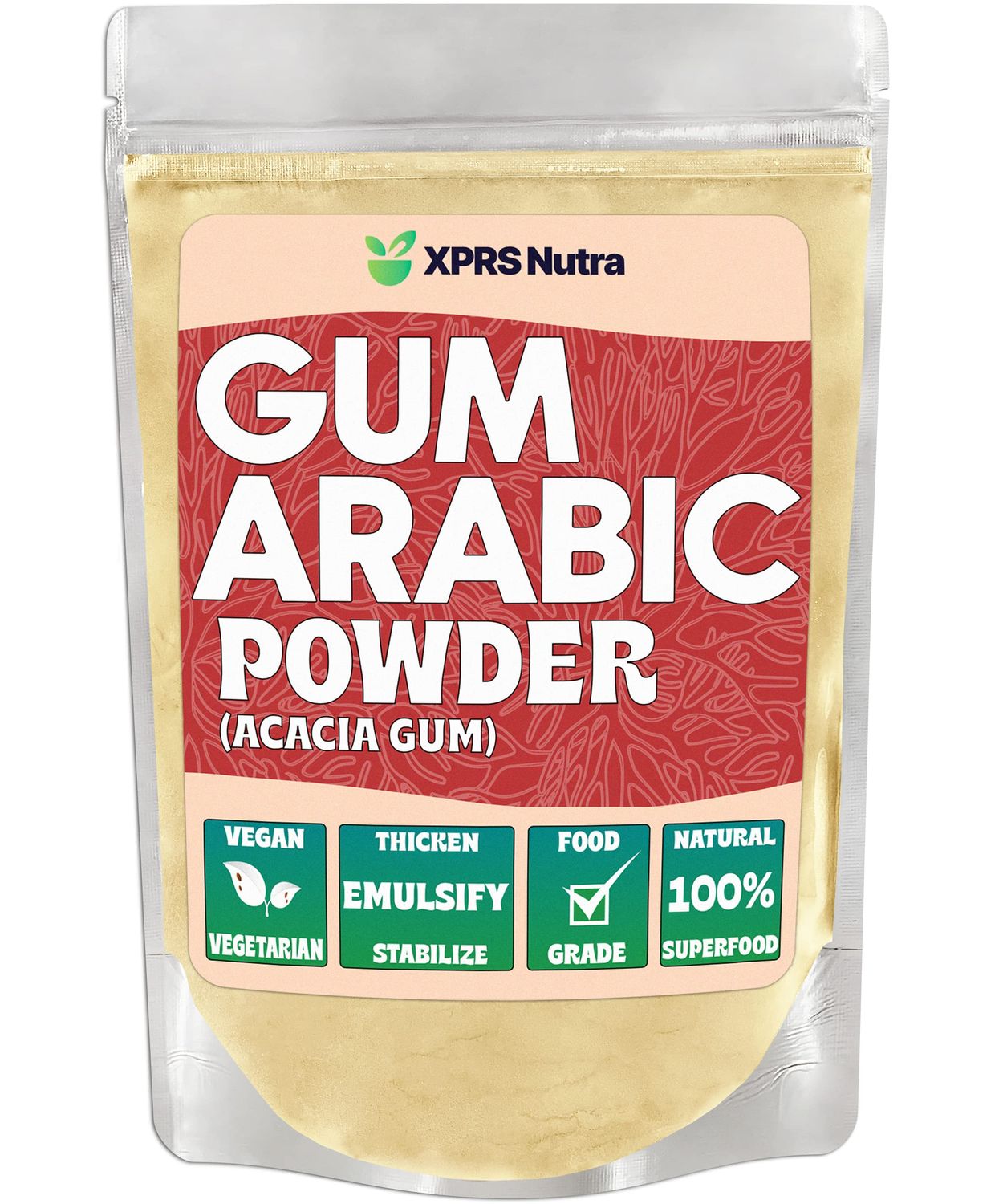 XPRS Nutra Gum Arabic Powder - Premium Acacia Gum Powder 8 Ounce - Food Grade Powdered Gum Powder Arabic Gum Arabic for Watercolor Paint - Arabic Gum Powder for Baking and More