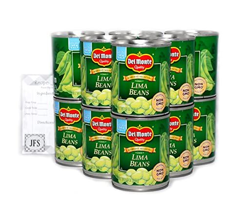 Fresh Cut Lima Beans by Del Monte, 12 pack of 8.5 Oz Cans Bundled with a JFS Recipe Card