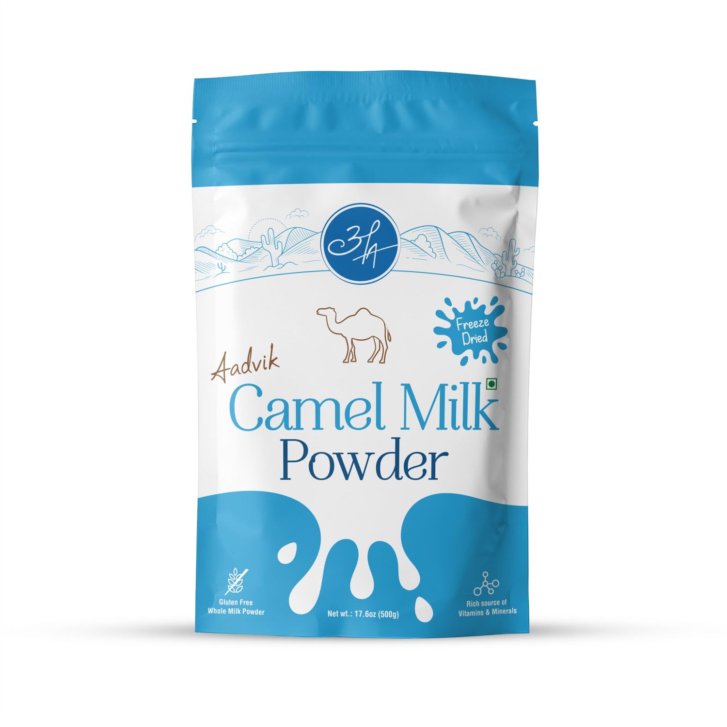 Aadvik Camel Milk Powder | Rich in Calcium for Strong Bones &amp; Reduce the Risk of Osteoporosis | Source of Omega-3 Fatty Acids for Overall Health | Pure, Natural &amp; Freeze-Dried 17.62 Oz