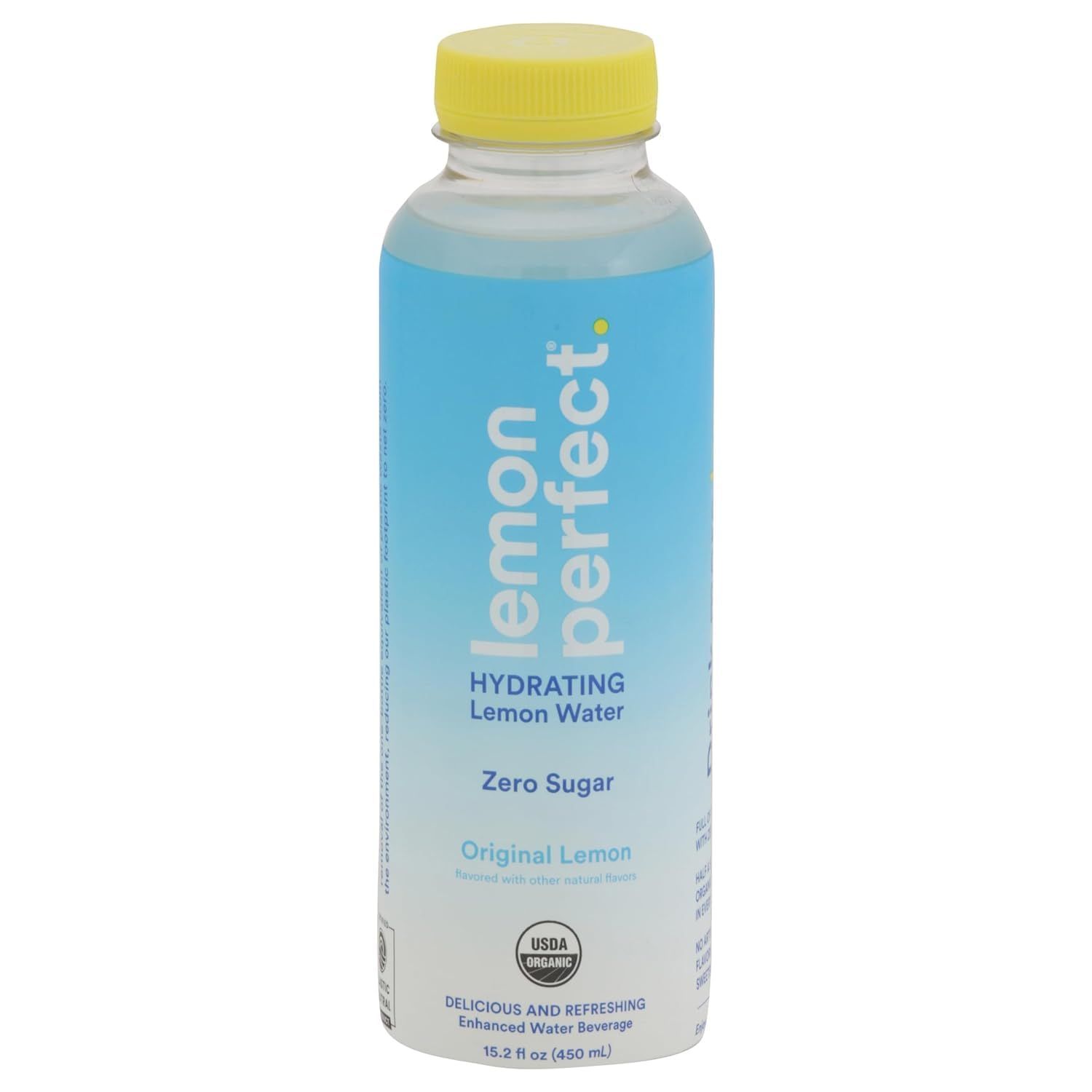 Lemon Perfect Original Lemon, Hydrating Flavored Lemon Water, Zero Sugar, Delicious and Refreshing, Organic, 15.2 fl oz Bottle