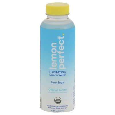 Lemon Perfect Original Lemon, Hydrating Flavored Lemon Water, Zero Sugar, Delicious and Refreshing, Organic, 15.2 fl oz Bottle
