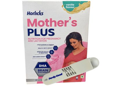 Perdy Good Horlicks Mother&#39;s Lactation Drink Mix Bundle with (1) Mother&#39;s Horlicks For Pregnant Women Lactation Drink Vanilla Flavor with (1) Adjustable Measuring Spoon All-in-One Measuring Spoon