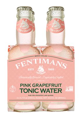 Fentimans Sparkling Pink Grapefruit Tonic Water - Grapefruit Sparkling Water, Craft Soda, Mixer with Natural Ingredients, Botanically Brewed - 6.7 Fl Oz (Pack of 4)