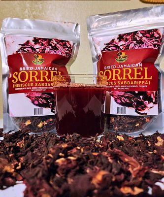 Rastaman Stew Dried Jamaican Sorrel, 100% Organic Hibiscus Sabdariffa | 4oz Air-Dried Hibiscus Flowers & Sorrel Leaves | Rich in Antioxidants