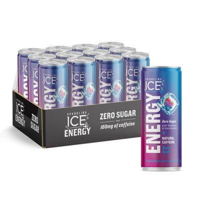 Sparkling Ice +Energy Berry Blast 12Pk. Energy Drinks with Vitamins + Antioxidants, Zero Sugar. 12 fl oz cans.