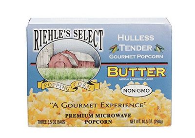 Riehle&#39;s Select Popping Corn Hulless Butter Microwave Popcorn, 3Count.