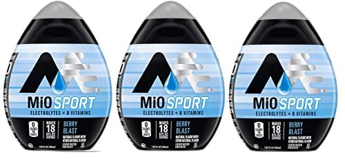 MiO Sport Liquid Flavor Enhancer with Electrolytes and B Vitamins - 3 pack brought by Southwind Enterprises (Berry Blast)