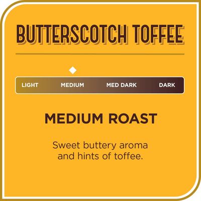 Don Francisco's Butterscotch Toffee Medium Roast Coffee Pods, 24 Count - Flavored K Cups for Keurig Makers, 100% Arabica Single-Serve Coffee Pods, Compatible with K-Cup Keurig Coffee Maker
