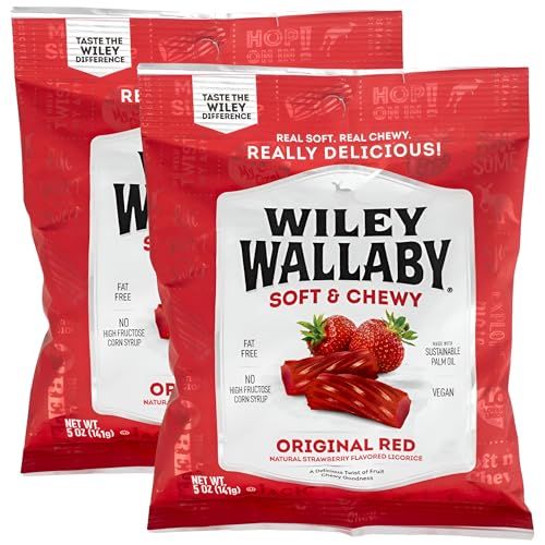 Wiley Wallaby Australian Style Soft &amp; Chewy Gourmet Red Licorice 141g