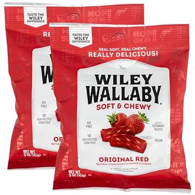 Wiley Wallaby Australian Style Soft &amp; Chewy Gourmet Red Licorice 141g
