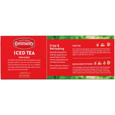 Community Coffee Signature Iced Tea, 144 Family Size Tea Bags, 24 Count Box (Pack of 6)