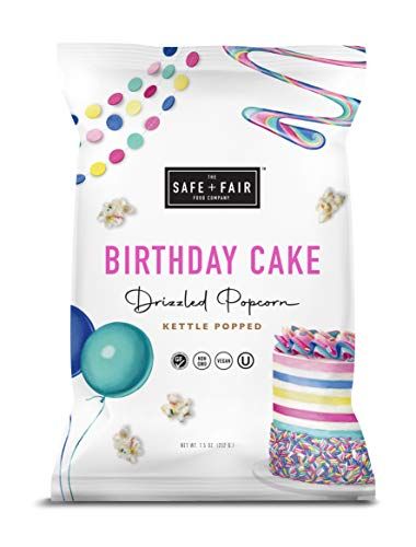 The Safe + Fair Food Company Birthday Cake Drizzled Popcorn,7.5
