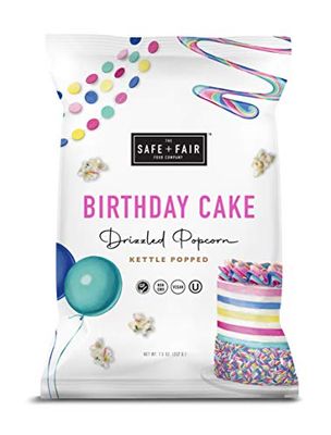The Safe + Fair Food Company Birthday Cake Drizzled Popcorn,7.5