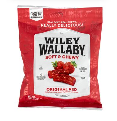 Wiley Wallaby Australian Style Soft &amp; Chewy Gourmet Red Licorice 141g