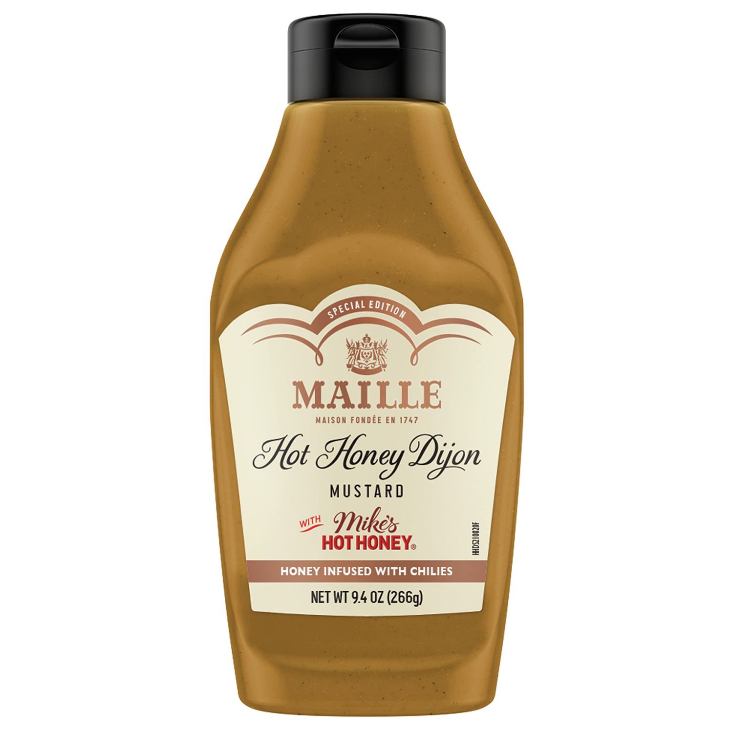 Maille x Mike&#39;s Hot Honey Special Edition Savory-Sweet Condiment with a Spicy Kick Hot Honey Dijon Mustard Gluten-Free, Shelf-Stable 9.4oz