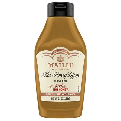 Maille x Mike&#39;s Hot Honey Special Edition Savory-Sweet Condiment with a Spicy Kick Hot Honey Dijon Mustard Gluten-Free, Shelf-Stable 9.4oz