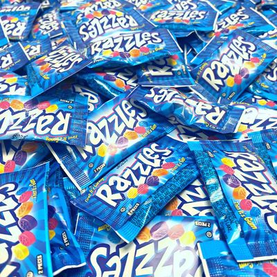 Snack Mountain Razzles Gum Candy Razzles Gum in Bulk 2Piece Individually Wrapped Vintage Candy Bulk Gum Gum Pack Variety Flavors Grape Tangerine Orange Gum Blue Raspberry Gum 60s Candy 60 Pack