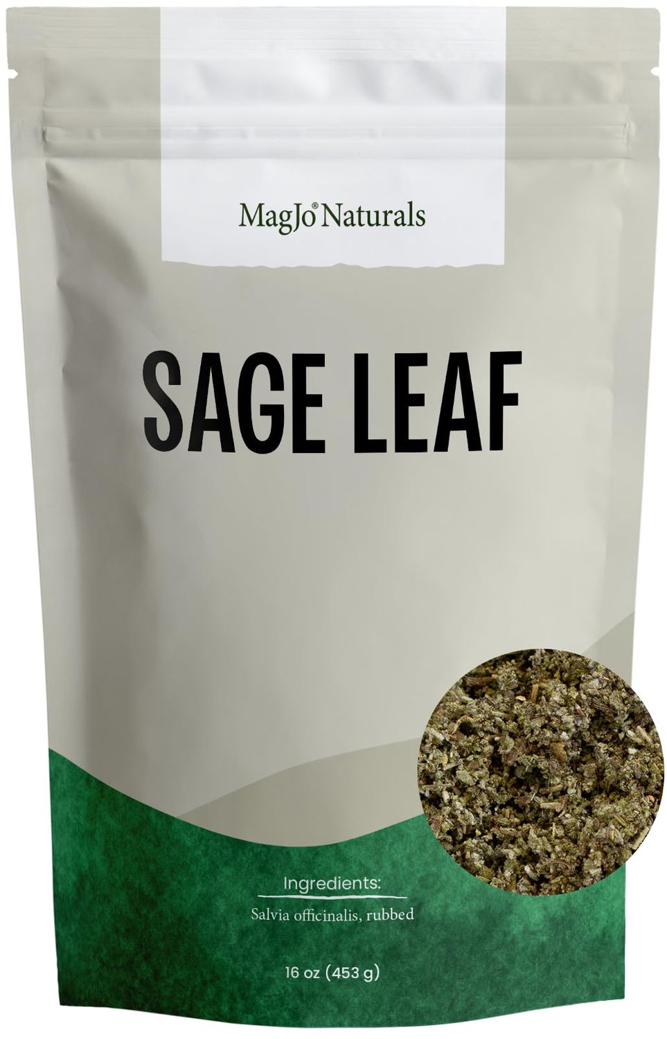 MagJo Naturals, Rubbed Sage (1 Pound Bag) bulk, rubbed cut sage leaf, sage fresh leaves, dried sage, sausage making, poultry seasoning, dried sage for cooking, Salvia officinalis